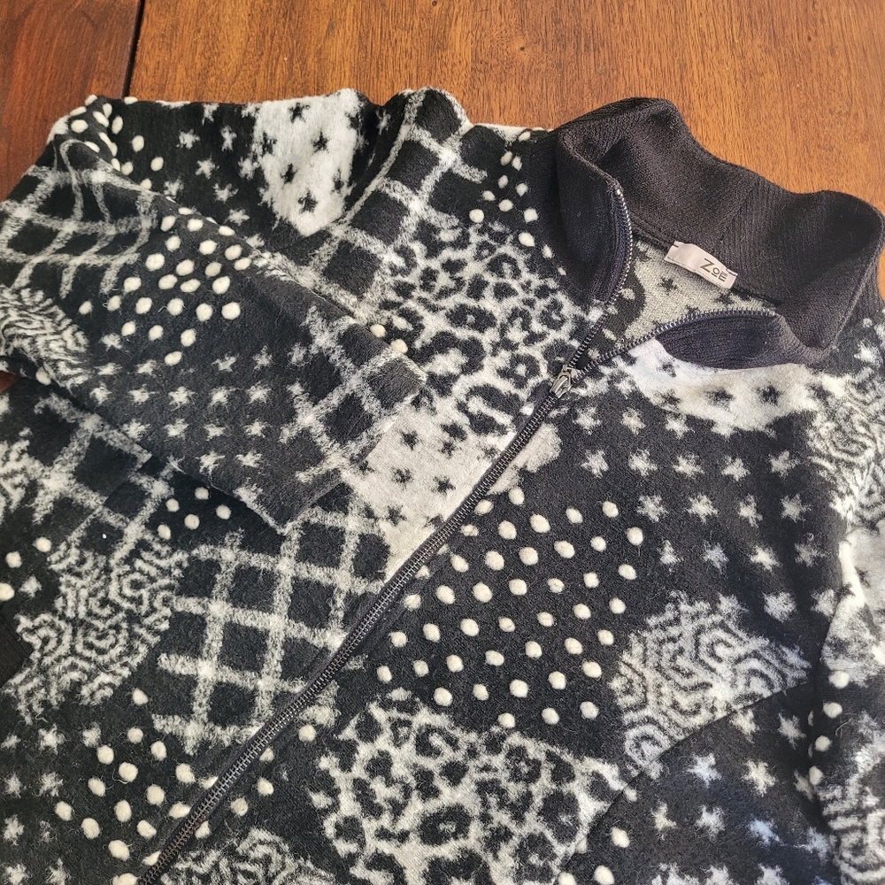 Zoe Women's Vintage Zip Up Sweater Size XL
